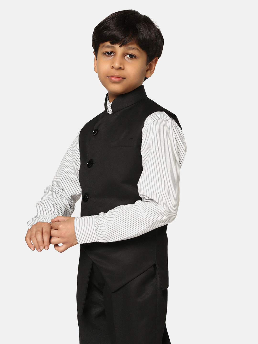 Boys Black Nehru Jacket - Tahvo India