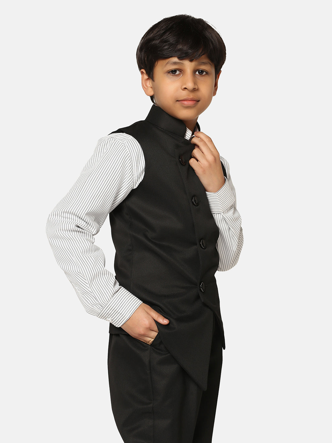 Boys Black Nehru Jacket - Tahvo India