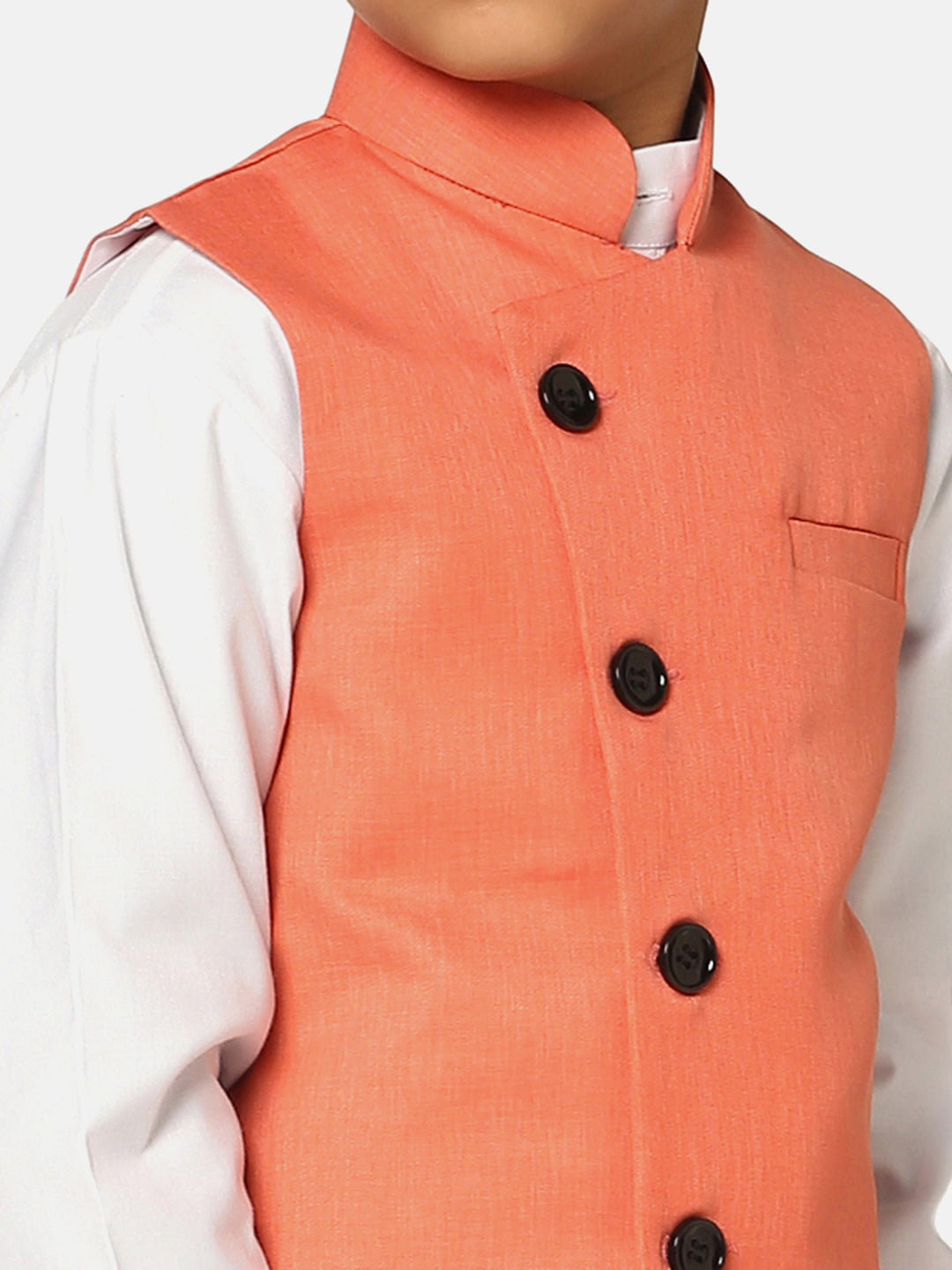 Kids Peach Nehru Jacket - Tahvo India
