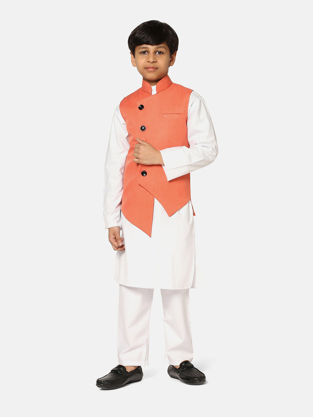 Kids Peach Nehru Jacket - Tahvo India
