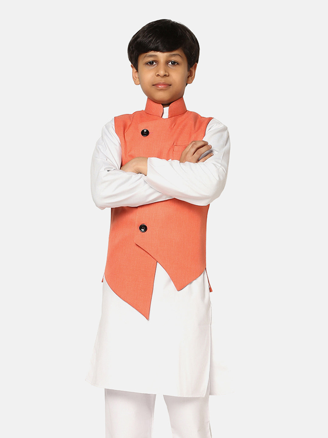 Kids Peach Nehru Jacket - Tahvo India