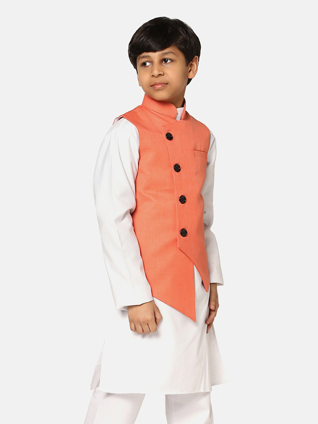 Kids Peach Nehru Jacket - Tahvo India