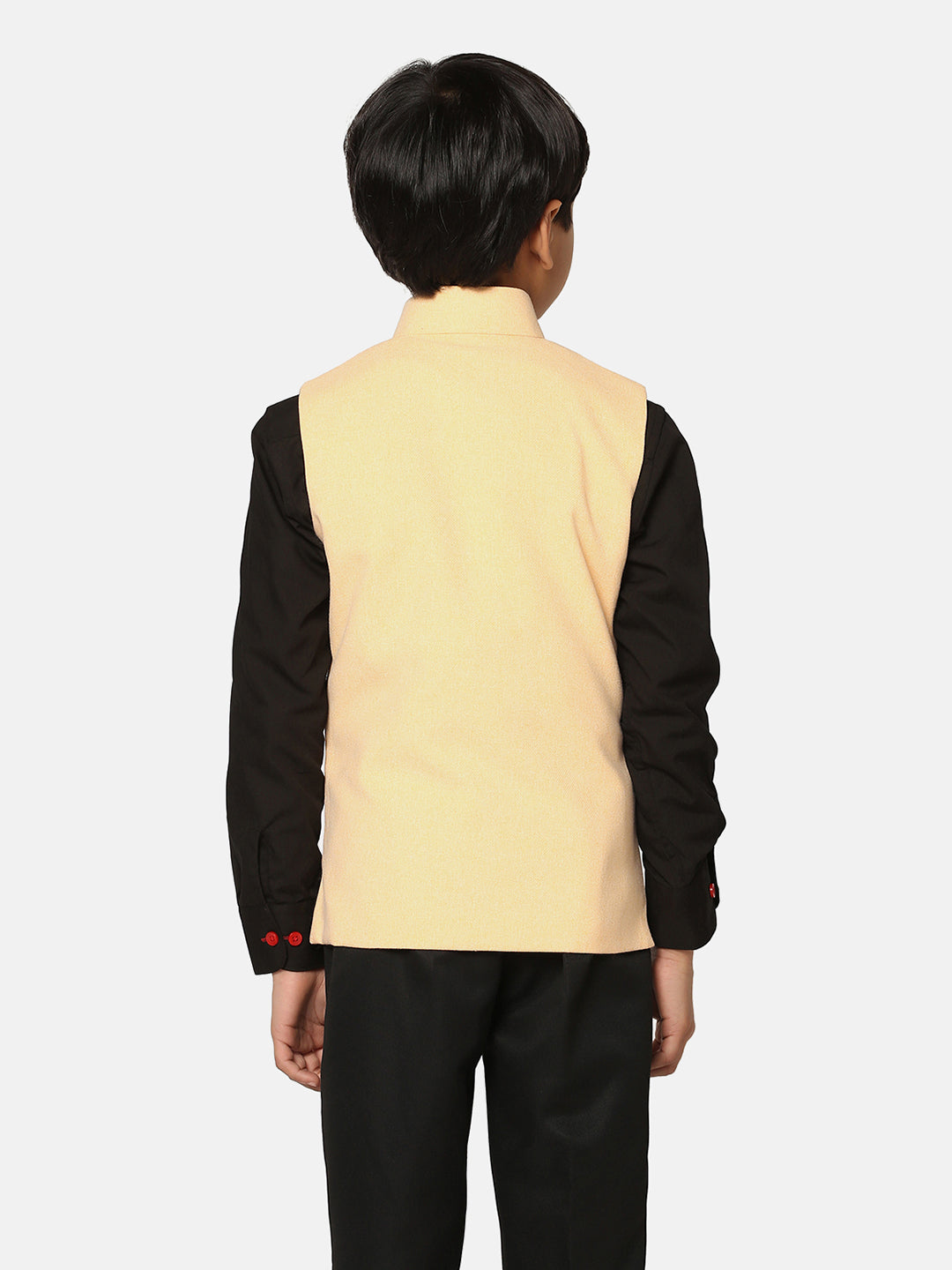 Boys Orange Suede Nehru Jacket - Tahvo India