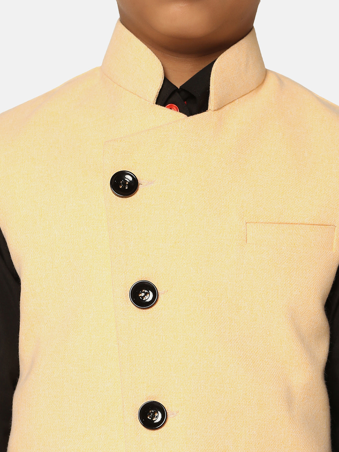 Boys Orange Suede Nehru Jacket - Tahvo India