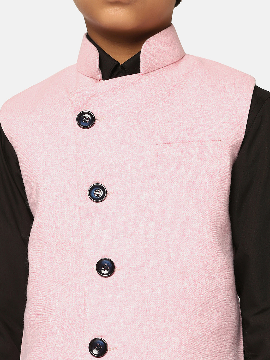 Boys Pink Nehru Jacket - Tahvo India