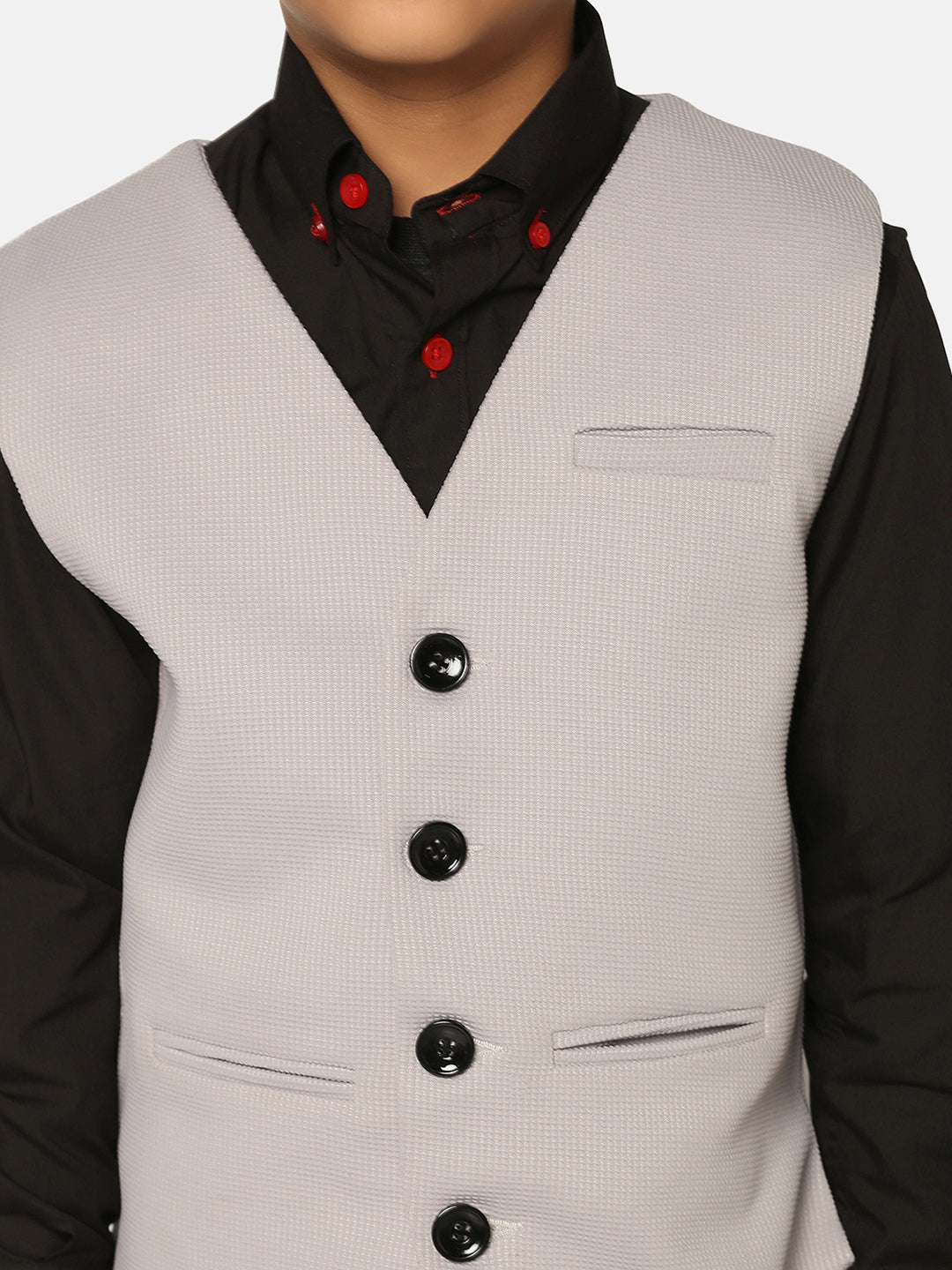 Kids Light Grey Waistcoat - Tahvo India