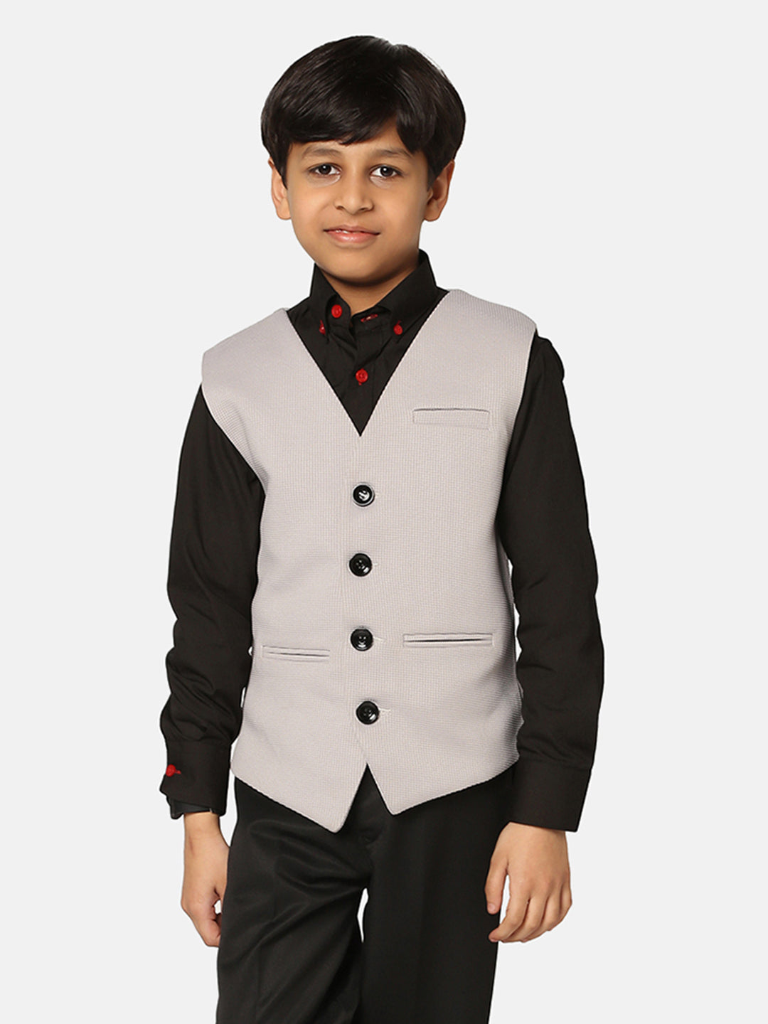 Kids Light Grey Waistcoat - Tahvo India