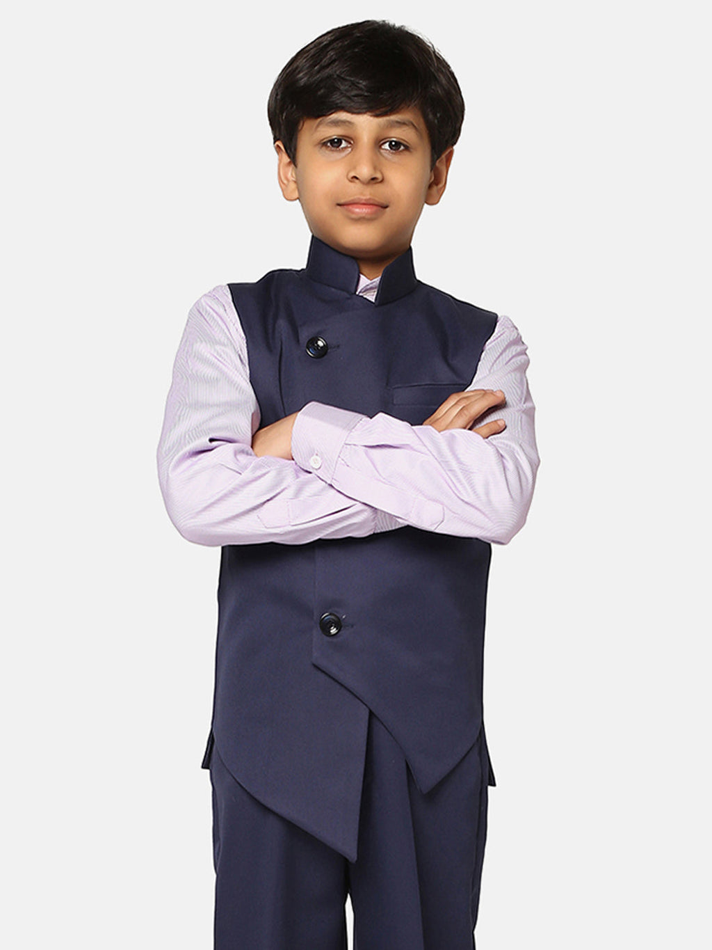 Kids Blue Nehru Jacket - Tahvo India