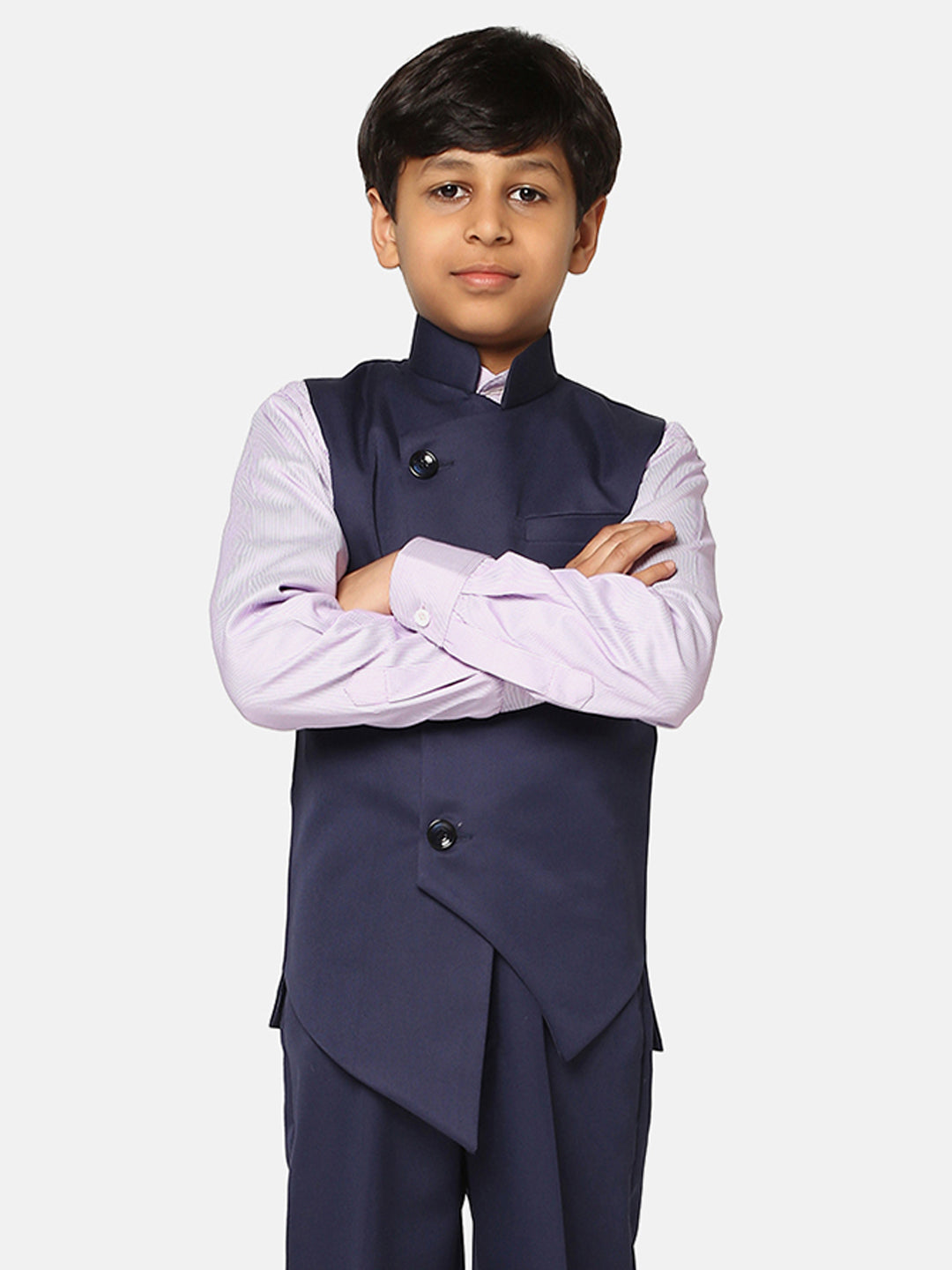 Kids Blue Nehru Jacket - Tahvo India