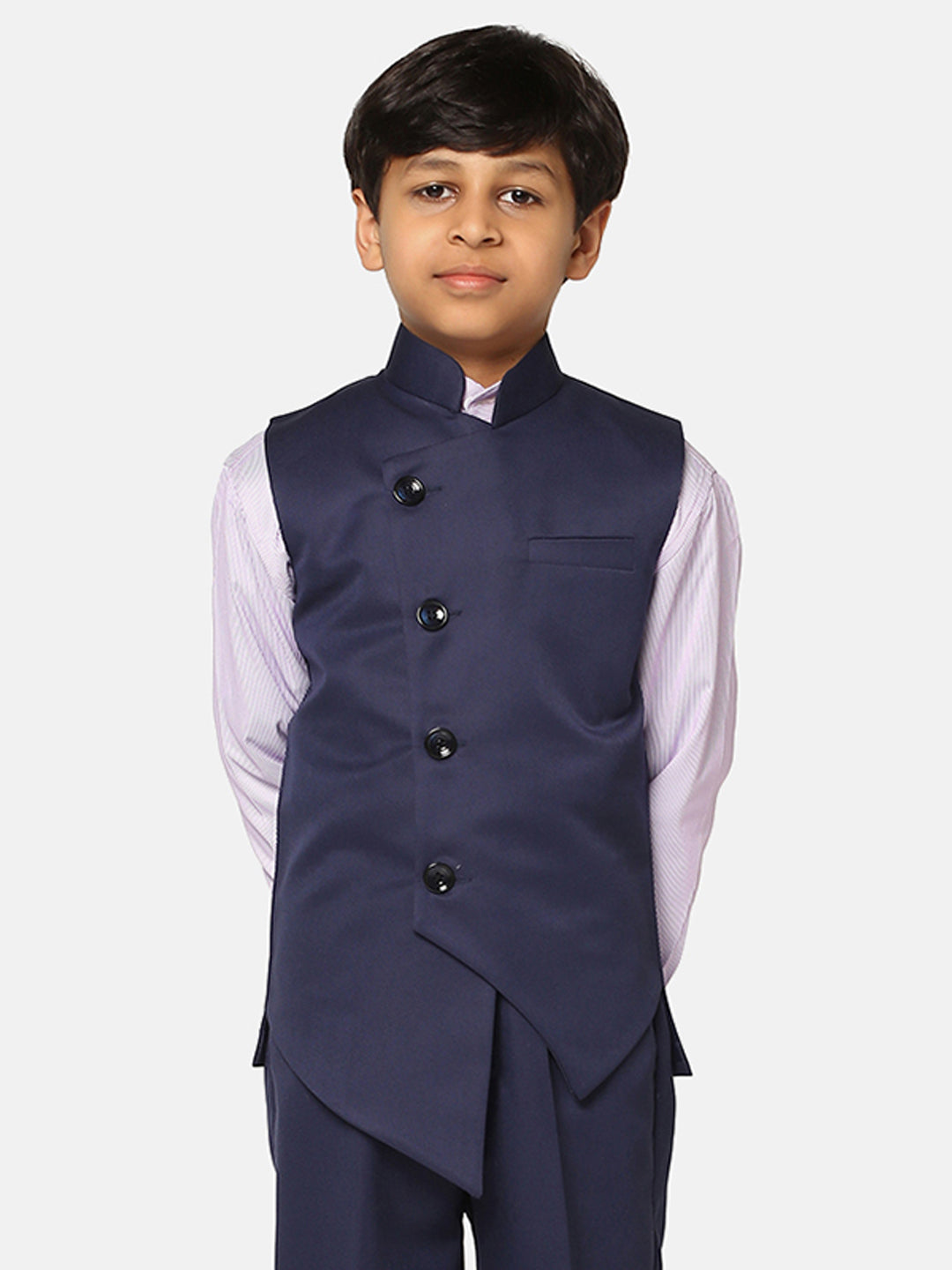 Kids Blue Nehru Jacket - Tahvo India