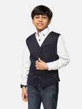 Boys Blue Textured Waistcoat - Tututree