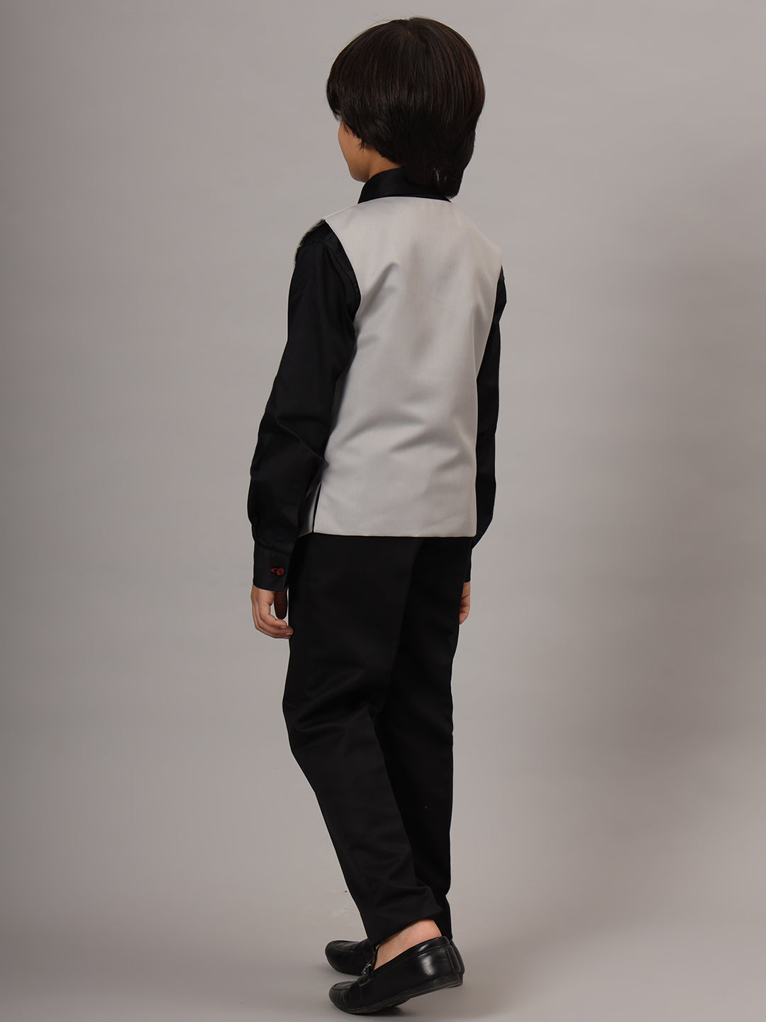 Boys Light Grey Waistcoat - Tahvo India