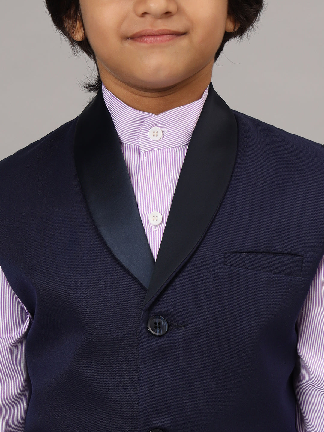 Boys Blue Tuxedo Waistcoat - Tahvo India