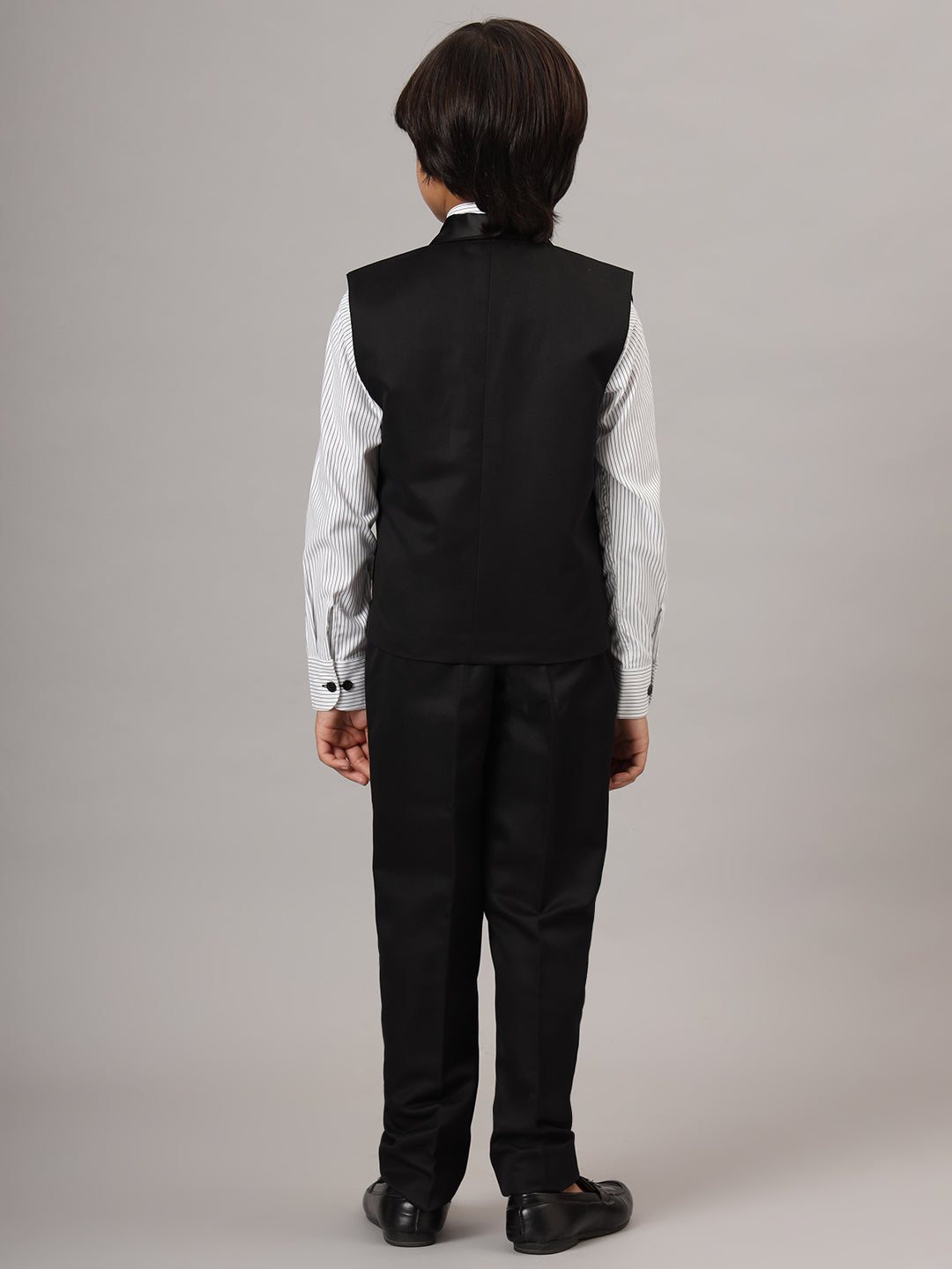 Boys Black Tuxedo Waistcoat - Tahvo India
