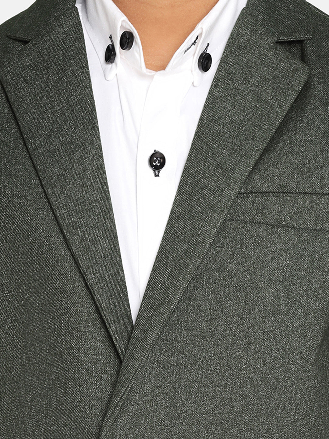 Boys Dark Green Suede Blazer - Tahvo India