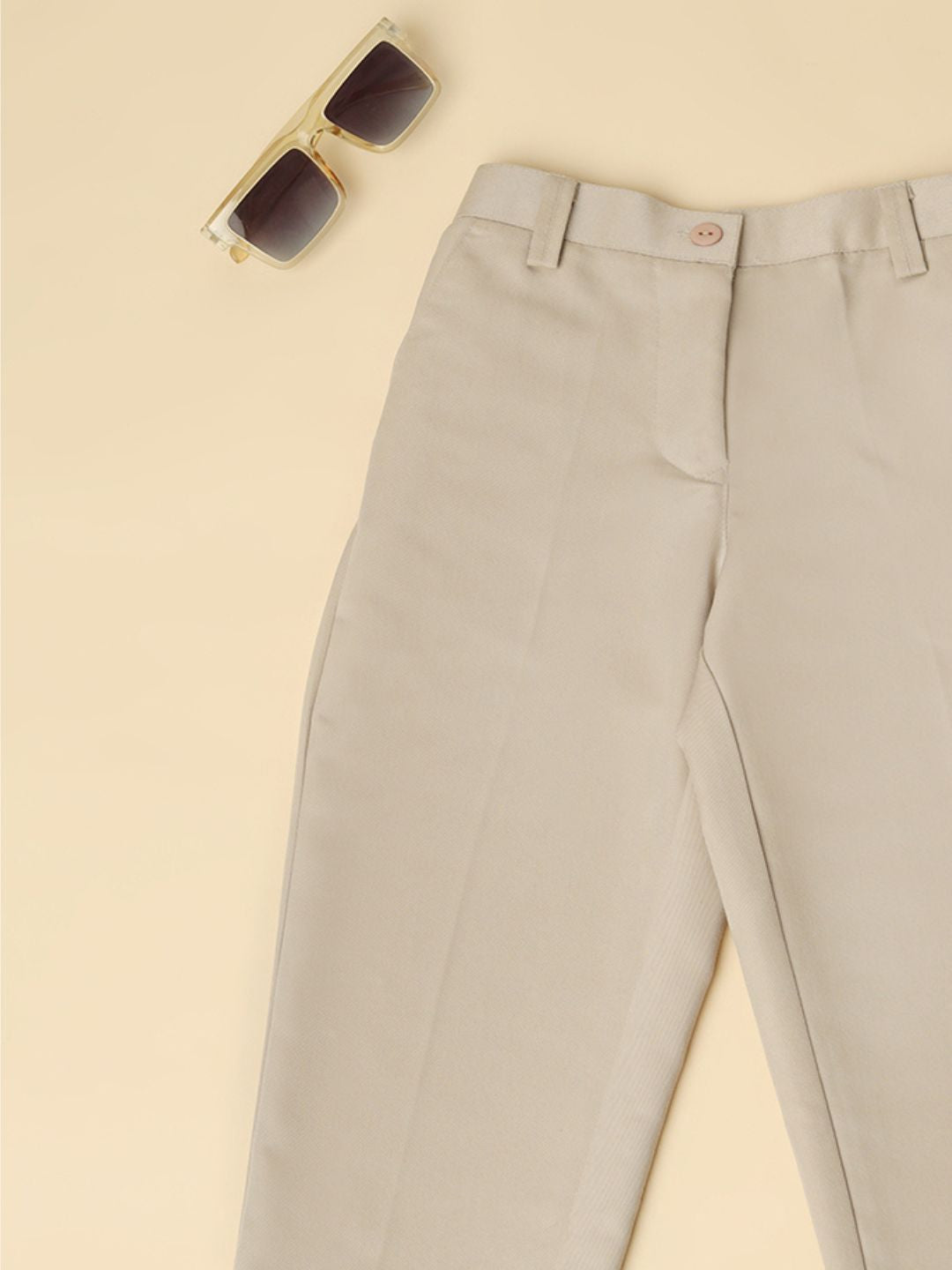 Light Beige Formal Trousers - Tahvo India