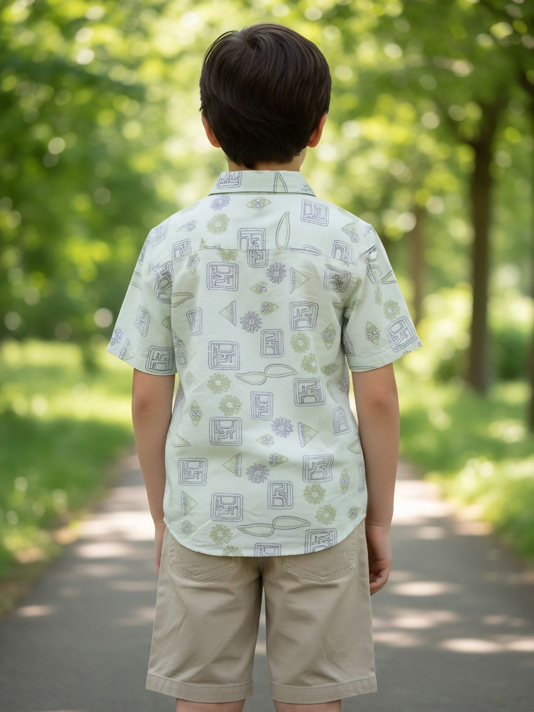 Green Boys casual shirt