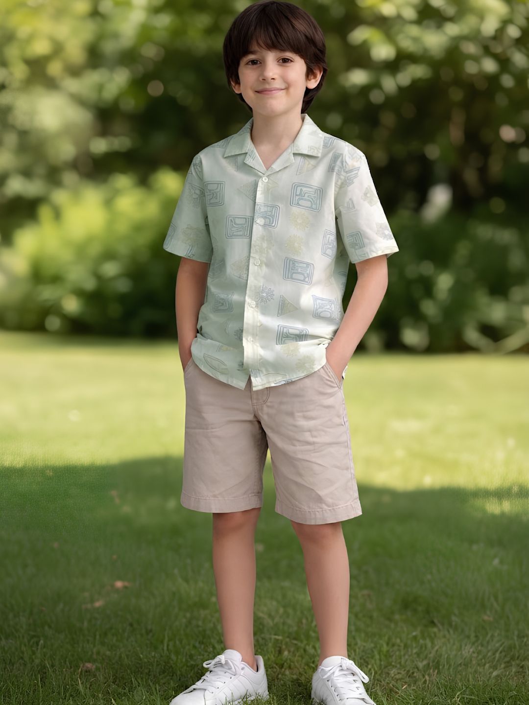 Green Boys casual shirt