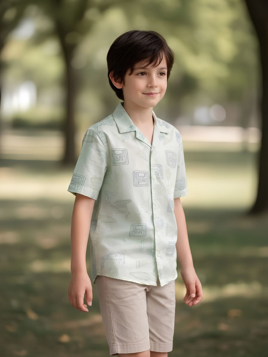 Green Boys casual shirt
