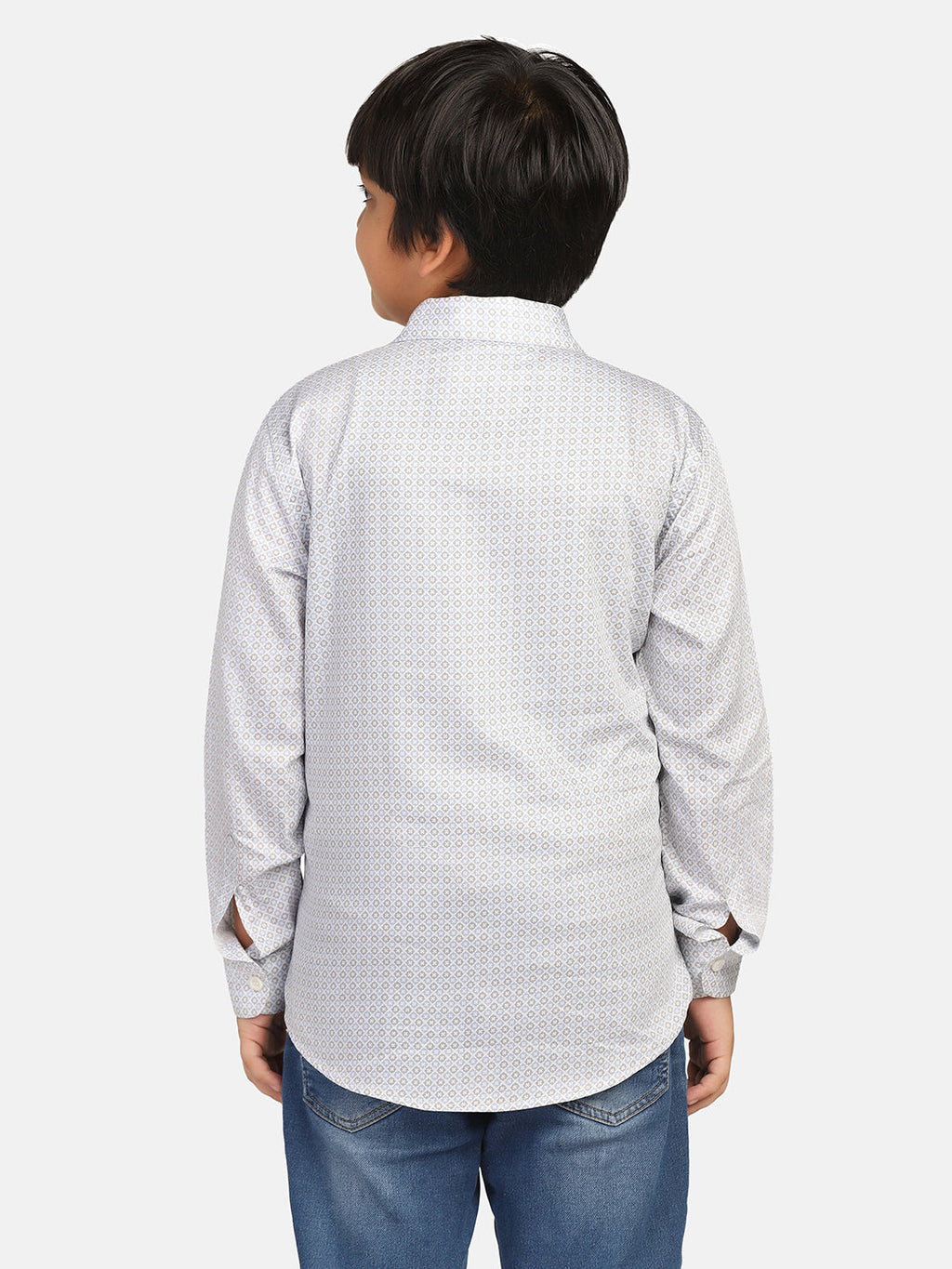 Boys Grey Printed Shirt - Tahvo India