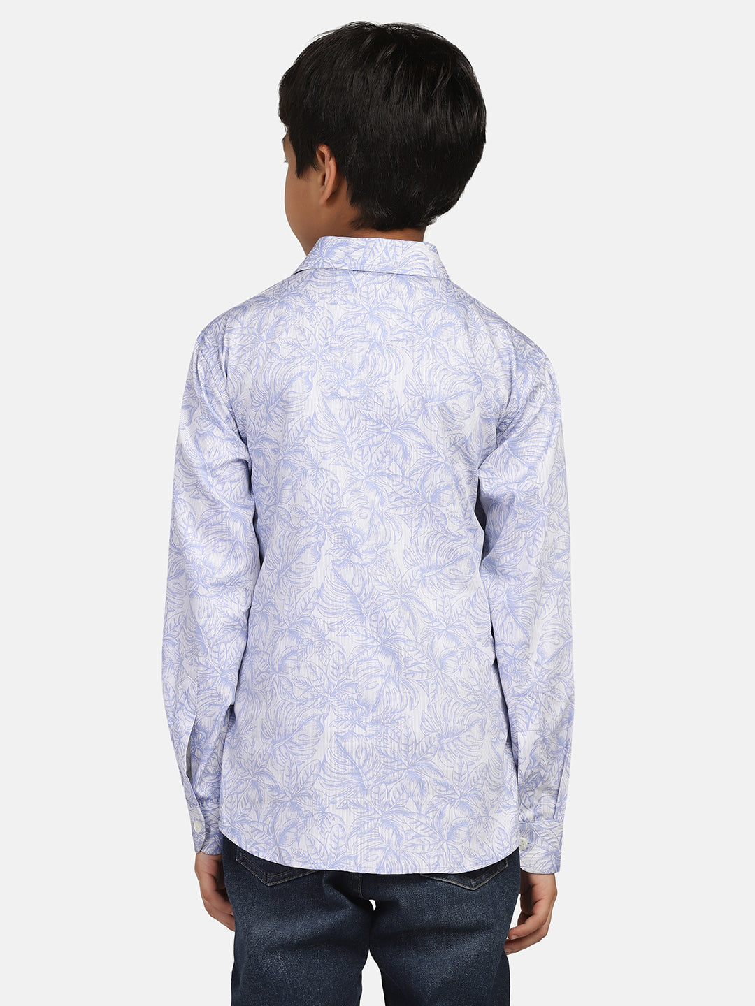 Boys Blue Printed Shirt - Tahvo India