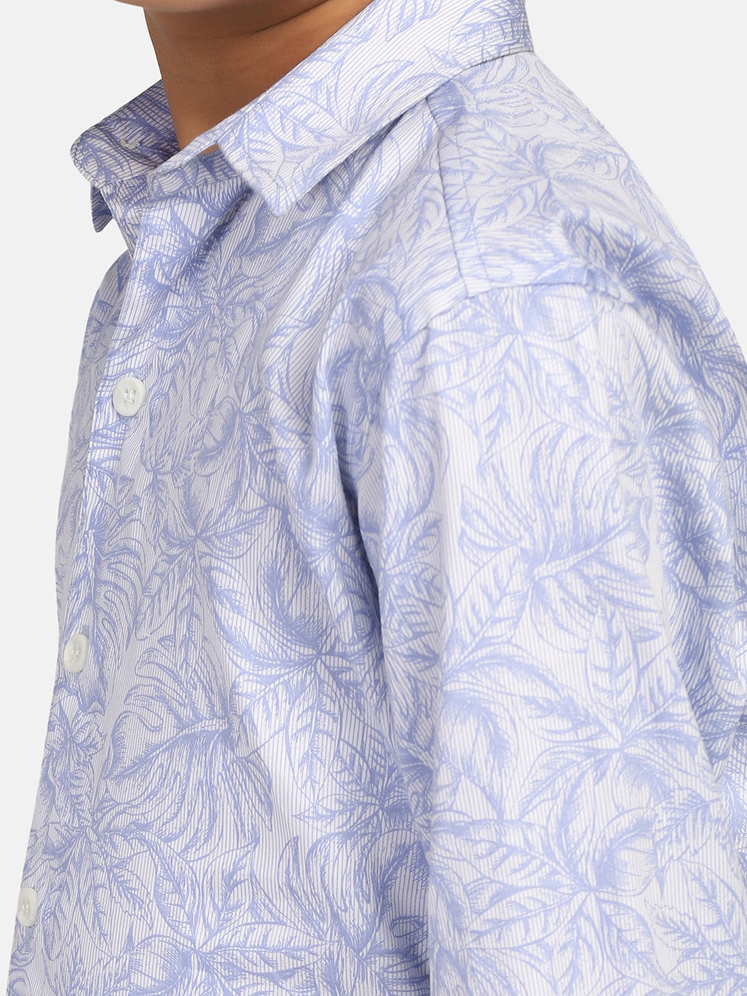Boys Blue Printed Shirt - Tahvo India