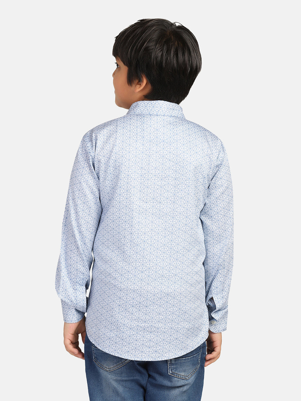 Boys Blue Printed Shirt - Tahvo India