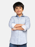 Boys Blue Printed Shirt - Tututree